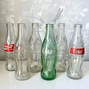 Set of 6 Vintage Coca Cola Bottles